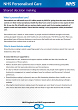 NHS Personalised Care: Shared decision making: Factsheet